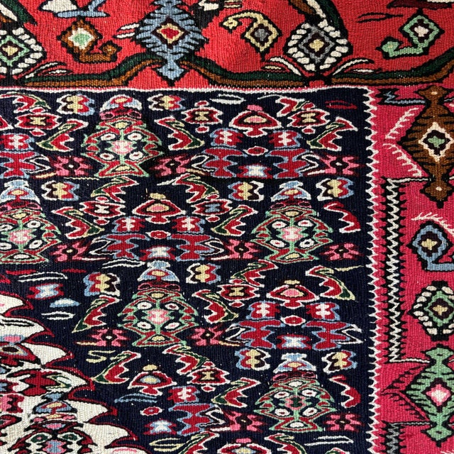 Senneh Kelim Rug, 1980s For Sale - Image 10 of 11