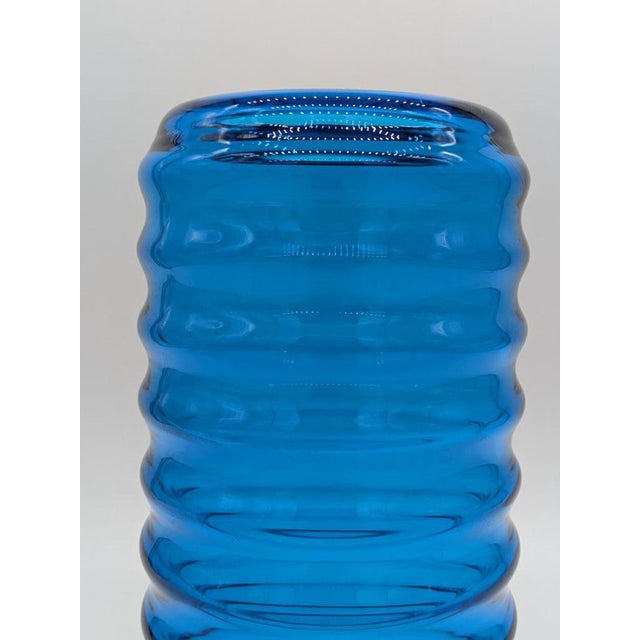 Blue Murano Glass Vase by Yoichi Ohira for De Majo, Venice, Italy, 1990 For Sale - Image 8 of 13