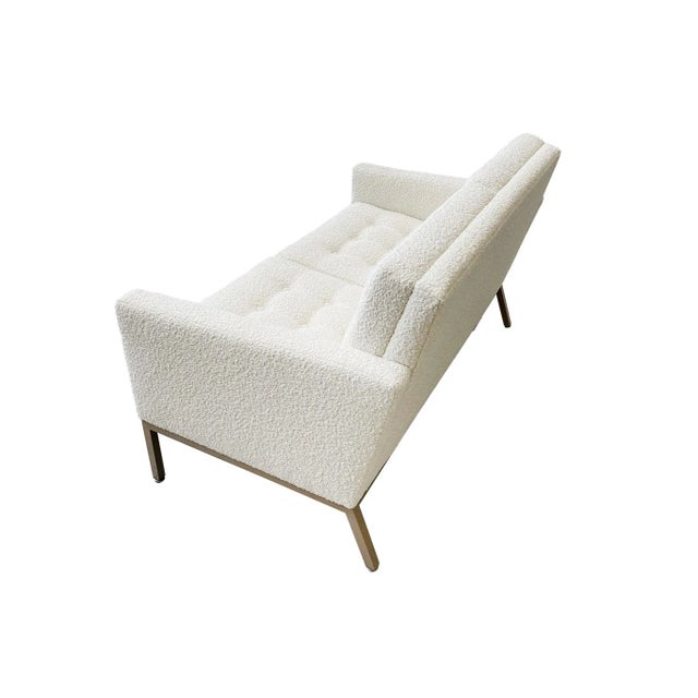 Metal Midcentury Florence Knoll Style Settee by Patrician For Sale - Image 7 of 13