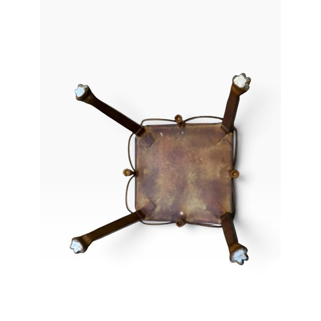 Wood Theodore Alexander Attributed Neoclassical Lion-Head Tooled Leather Drink Table For Sale - Image 7 of 14