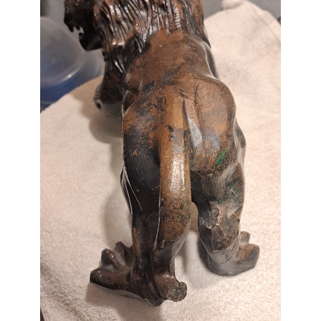 Oxblood Red 1960s Midcentury Bronze Lion Sculpture Vintage For Sale - Image 8 of 8