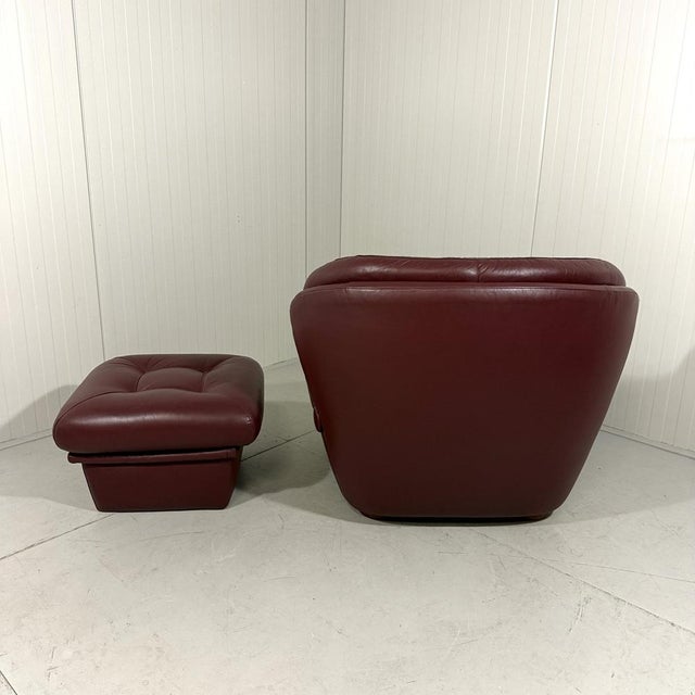 Animal Skin Set of Space Age Lounge Chair and Ottoman, 1970s For Sale - Image 7 of 17