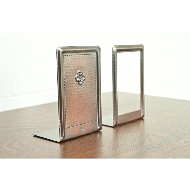 Roycroft Arts & Crafts Hammered Copper Bookends, Circa 1920s For Sale - Image 13 of 13