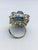 Art Deco Bochic "Orient" Natural Diamond & Tanzanite Cocktail Ring Set In 18K Gold & Silver For Sale - Image 3 of 5