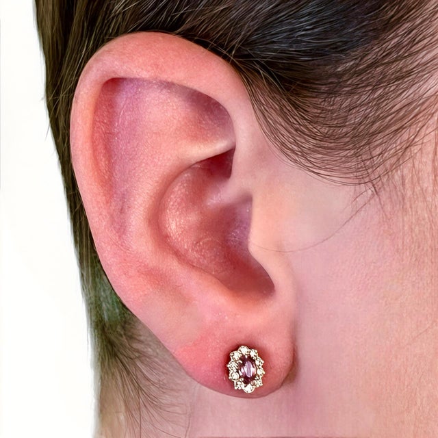 Natural Sapphire Diamond Stud Earrings 14k W Gold 0.90 TCW Certified For Sale In New York - Image 6 of 10