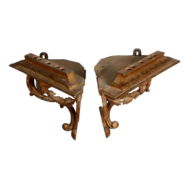 Antique Shelves Gilded Wood Italy Xviii Century For Sale