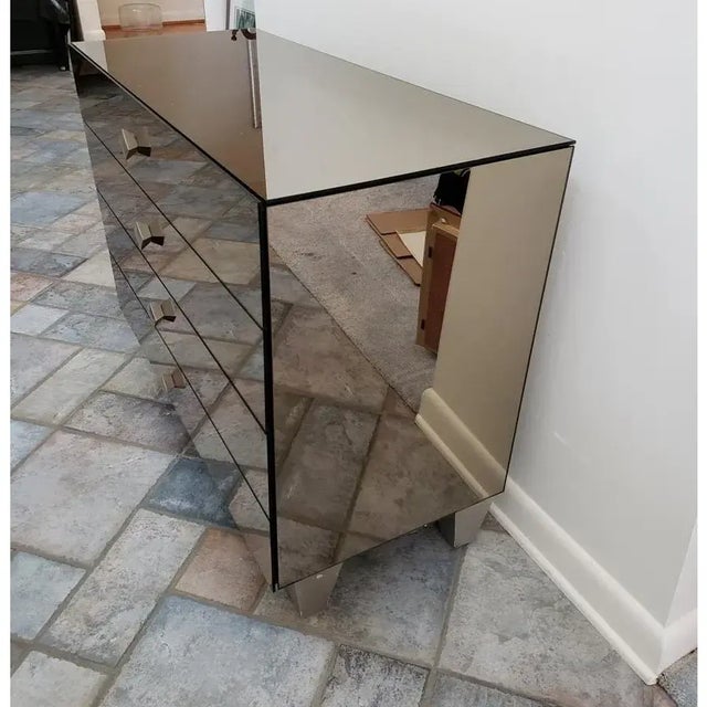 Contemporary Bronze Smoked Mirrored Four-Drawer Chest For Sale - Image 4 of 10