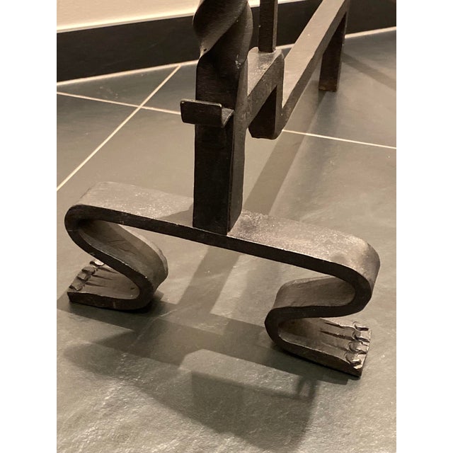 Dragon Chimney Stackers in the style of Gilbert Poillerat, France, 1930s, Set of 2 For Sale - Image 12 of 18