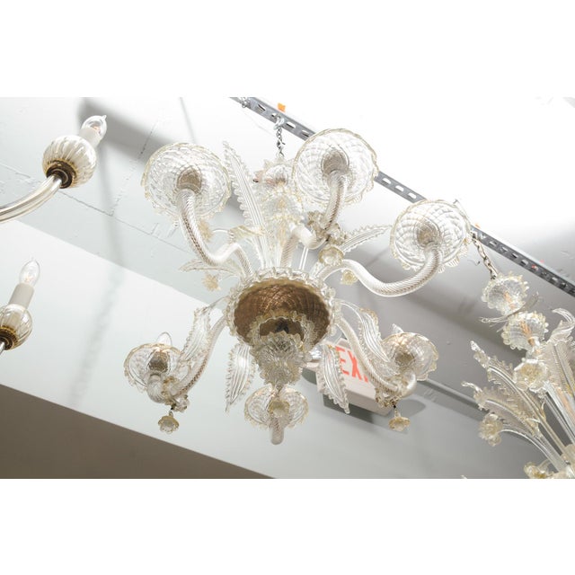1940s Exquisite 6-Light Murano Glass Chandelier, 1940s Italy For Sale - Image 17 of 18