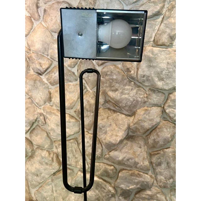 Metal 1980s Hannes Wettstein for Belux Postmodern "N-Frame" Black Floor Lamp For Sale - Image 7 of 9