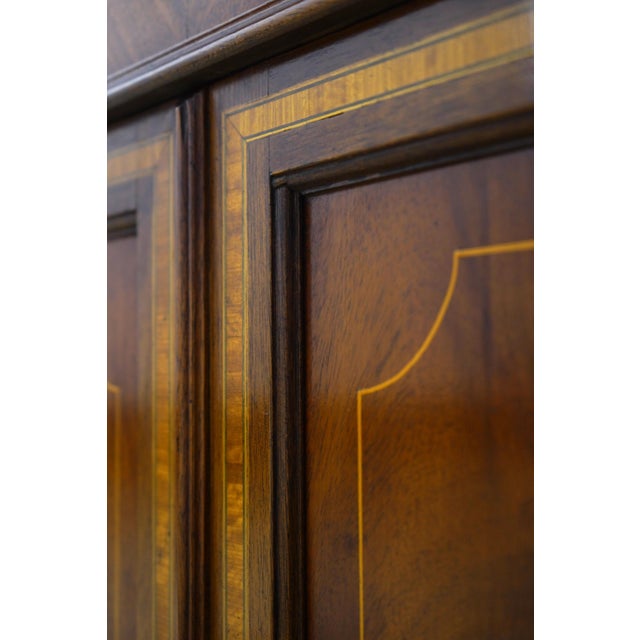 English Made Mahogany Inlaid Corner Cabinet For Sale - Image 11 of 17