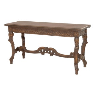 Rococo Style Walnut Extending Trestle Table For Sale