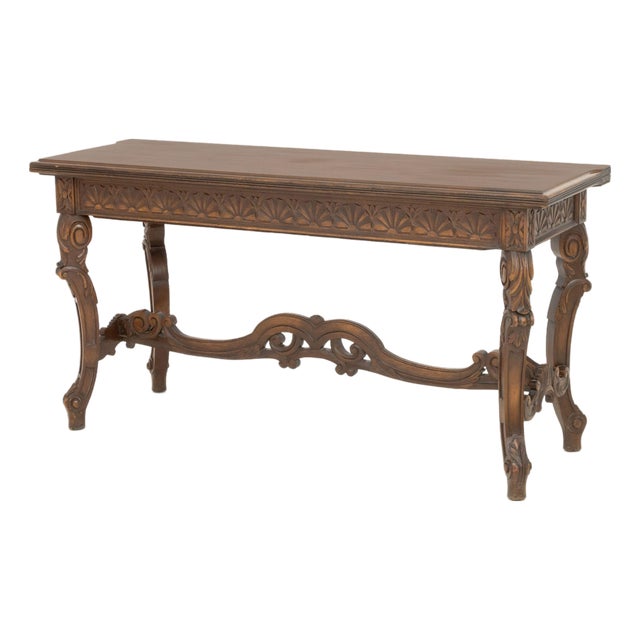 Rococo Style Walnut Extending Trestle Table For Sale