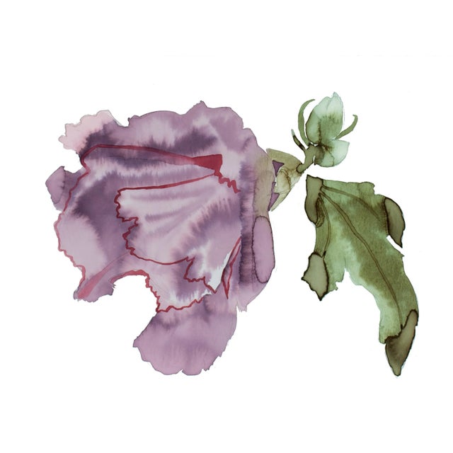 "Hibiscus No. 7" Contemporary Original Botanical Flower Watercolor Painting by Elizabeth Becker For Sale