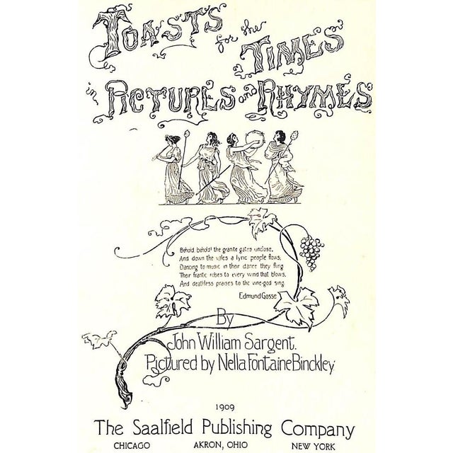 Paper "Toasts for the Times in Pictures and Rhymes" 1909 Sargent, John William and Binckley, Nella Fontaine For Sale - Image 7 of 11