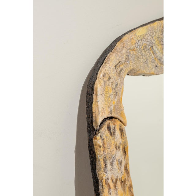 Boho Chic Vintage French Ceramic Mirror, 1960s For Sale - Image 3 of 7