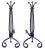 Pair of vintage wrought iron andirons. Early American design.