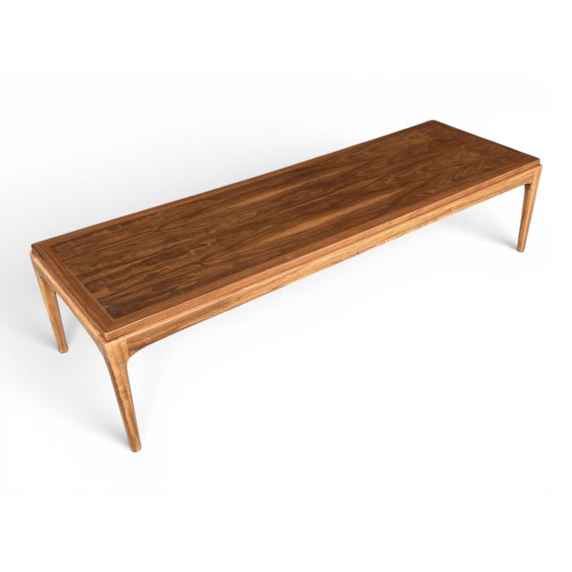1960s Mid Century Modern Walnut Coffee Table Dovetail Top Restored For Sale - Image 5 of 16