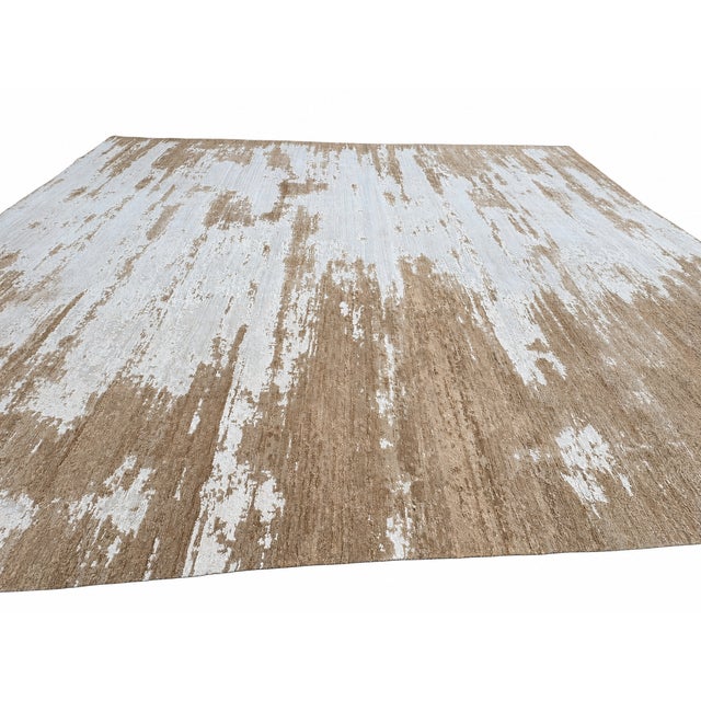 Rh Kasir Wool & Silk Rug – 10' X 14' Wheat/Camel | Hand-Knotted Wool & Silk For Sale - Image 9 of 18
