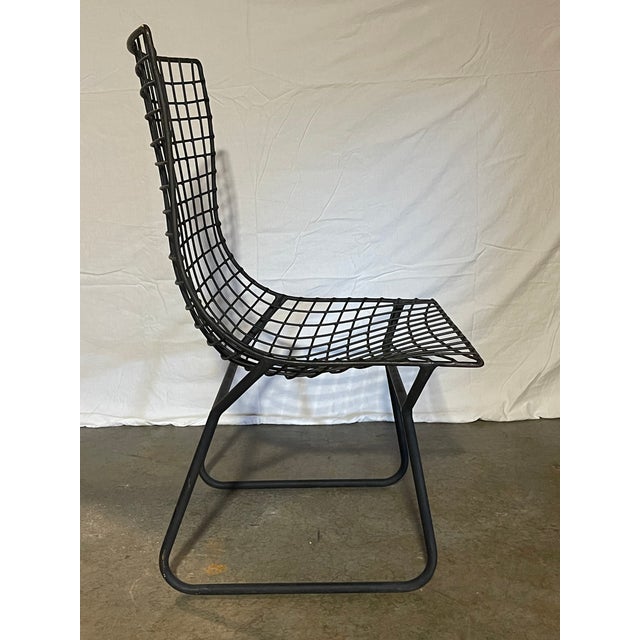 Knoll Knoll Style, Mid-Century Modern Metal Wire Chairs - Set of 6 Black For Sale - Image 4 of 14