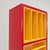 Vintage Yellow and Red Lacquered Vinyl Bookcase, 1980s For Sale - Image 16 of 18