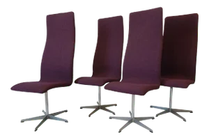 Mid-Century Modern Denmark Arne Jacobsen Swiveling Oxford Dining Chairs
