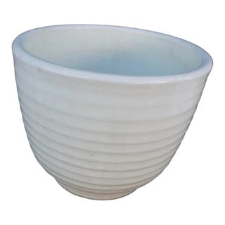Rare White Bauer Ringware Jardinière Bowl For Sale