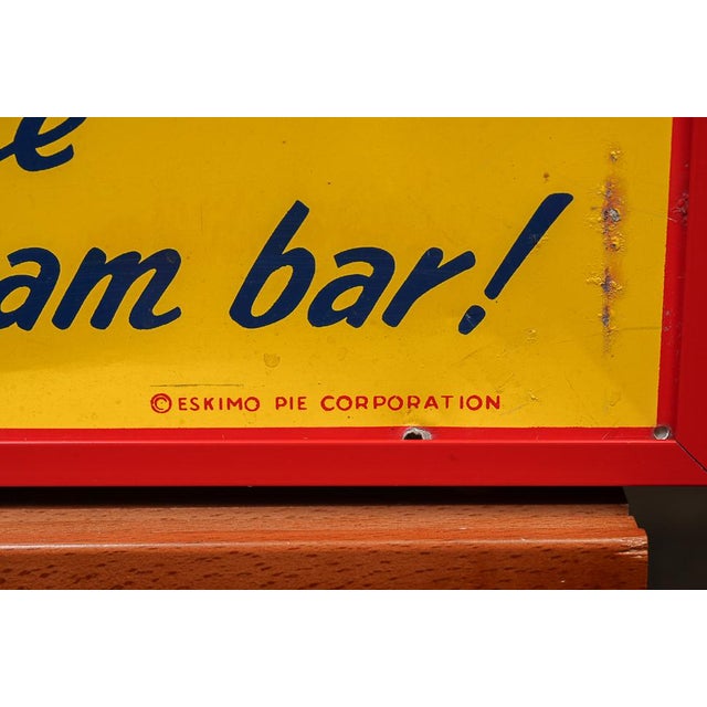Mid 20th Century Vintage Eskimo Pie Framed Tin Litho Sign For Sale - Image 5 of 6