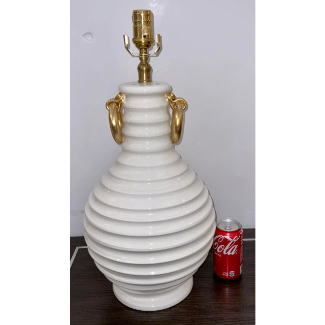 Italian Modern White Ceramic Table Lamp For Sale - Image 4 of 5
