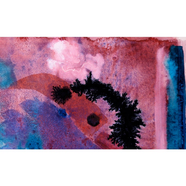 1980s Subaquatic Canyon - Abstract Expressionist on Paper by Ricardo De Silva For Sale - Image 5 of 5