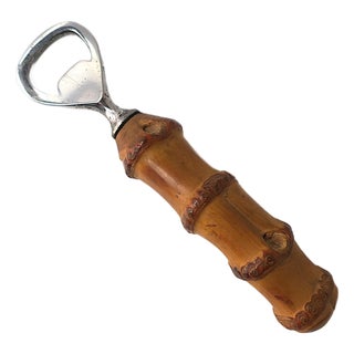 Sheffield Bottle Opener With Bamboo Handle British Campaign Design Gucci Style For Sale
