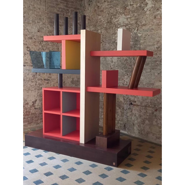 Postmodern Liana Bookcase by Ettore Sottsass for Meccani Arredamenti, 1985 For Sale - Image 3 of 7