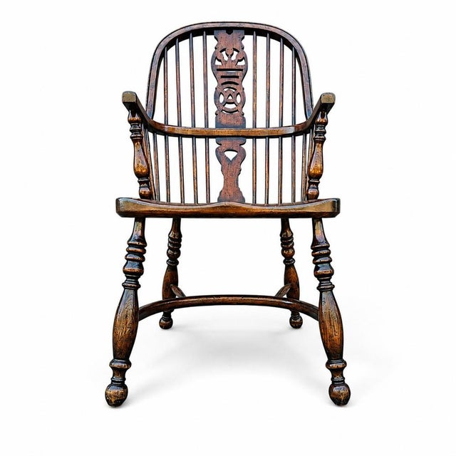 Vintage Oak Wheelback Windsor Armchairs, 1980s, Set of 9 For Sale - Image 17 of 18