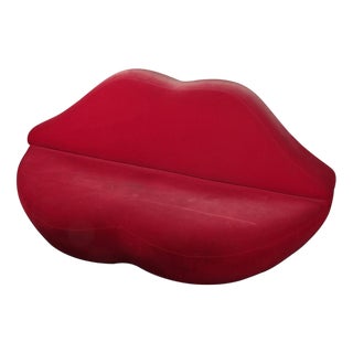 Red Bocca Sofa from Studio 65 after Salvador Dali, 1970s For Sale