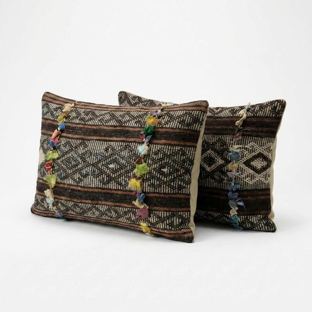 This beautiful 14'' x 24'' & 16'' x 24'' Turkish Kilim pillow cover set was made from authentic handwoven flatweave kilim....