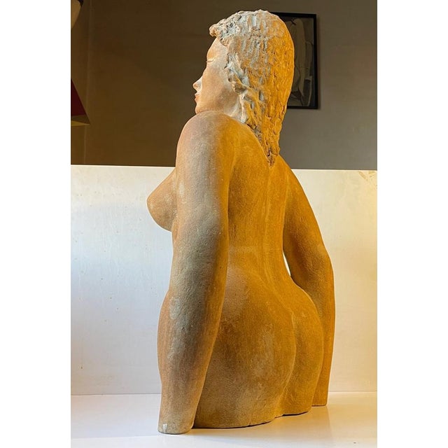 Vintage Italian Terracotta Sculpture of Voluptuous Nude Female Torso, 1950s For Sale - Image 16 of 18