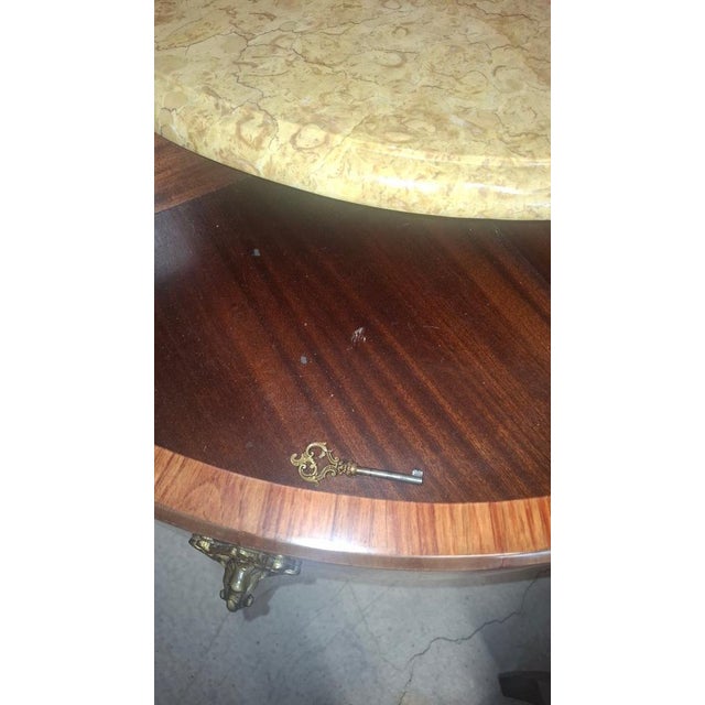 Brown Louis XV Corner Cabinet in Marquetry, 1960 For Sale - Image 8 of 10