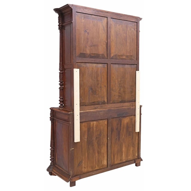 Wood 19th Century 'S Antique French Henri II Carved China Cabinet, Porcelain, Buffet Deux Corps!! For Sale - Image 7 of 7