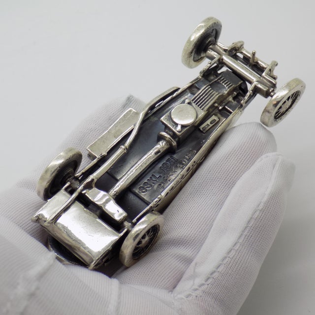 Vintage Italian Handmade Genuine Sterling Silver 925 Mercedes SSKL Classic Car Figurine, 1980s For Sale - Image 12 of 16