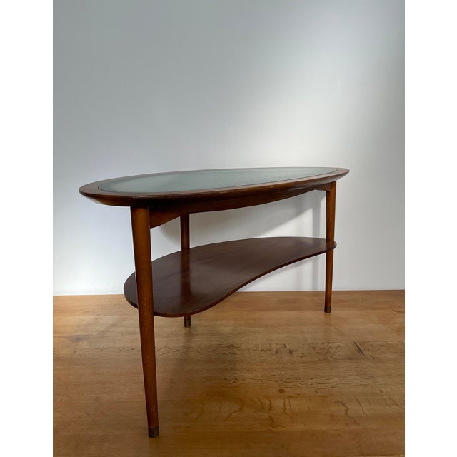 Brown 1950s Attributed to Anton Kildeberg Organic Kidney Shaped Mahogany Coffee Table For Sale - Image 8 of 18