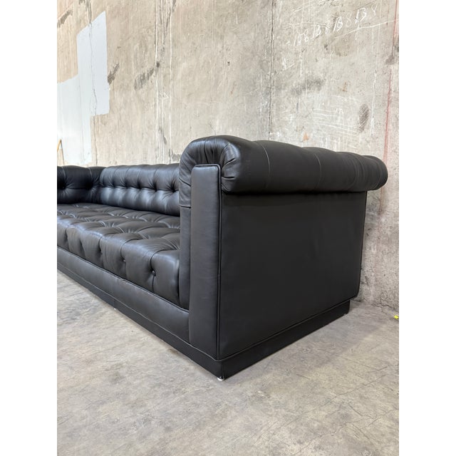 Animal Skin 1960s Leather Chesterfield Sofa – Restored by Fitzgeralds San Francisco For Sale - Image 7 of 14