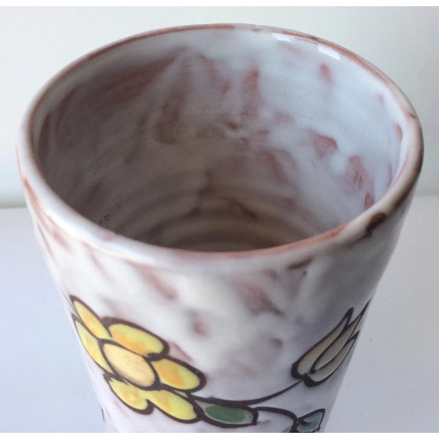 Midcentury Floral Designed Ceramic Vase Signed Miclay For Sale In Miami - Image 6 of 7