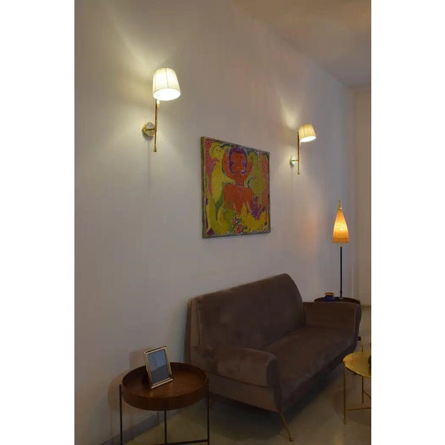 Ancora-W2 Contemporary Polished Brass Wicker Wall Light Sconce Jonathan Amar For Sale - Image 12 of 13
