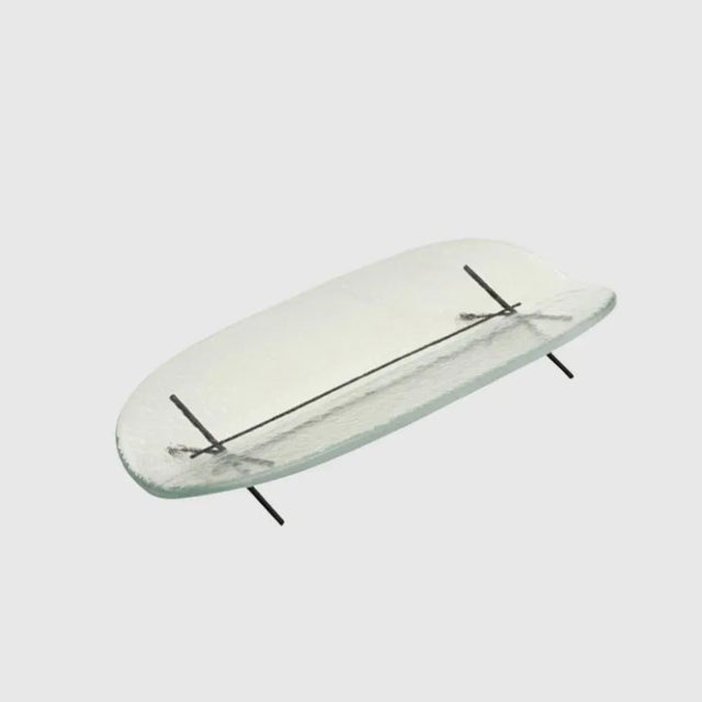 Hakou C tray by Mason Editions Dimensions: 60 × 26 × 9 cm Materials: Glass and iron Colors: transparent, fume or light...
