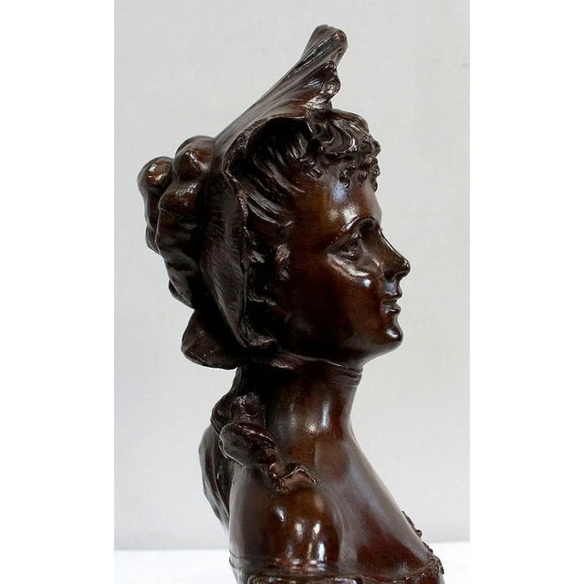 Bronze Woman with Hat by Meslais, Early 20th Century For Sale - Image 11 of 18