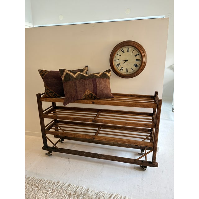 Vintage, Rustic Wooden Shoe Rack For Sale - Image 10 of 15