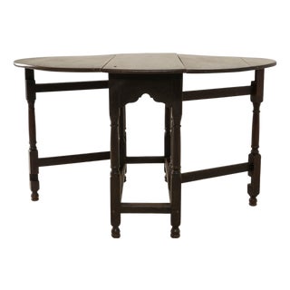 1880s French Ellipse Wooden Gateleg Table In Original Patina For Sale