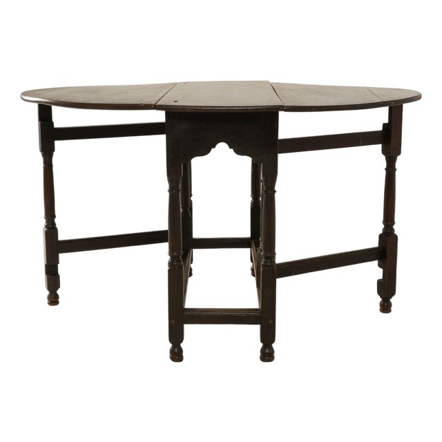 1880s French Ellipse Wooden Gateleg Table In Original Patina For Sale