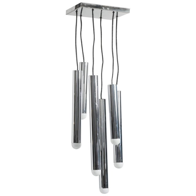 Metal 1970s Cascading Pendant Chandelier by Staff, Germany For Sale - Image 7 of 7