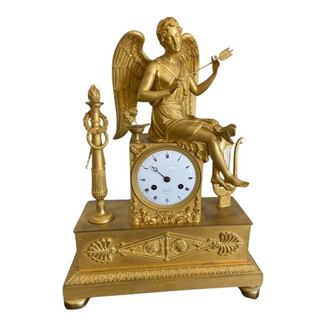Late 18th Century French Empire Gilt Bronze With Lambin à Paris on the Face of the Clock For Sale